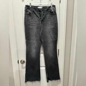 KanCan Washed Black High-Rise Flare Jeans